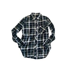 Athleta Shirt Women’s Plaid Button Down Long Sleeve Size MP Petite